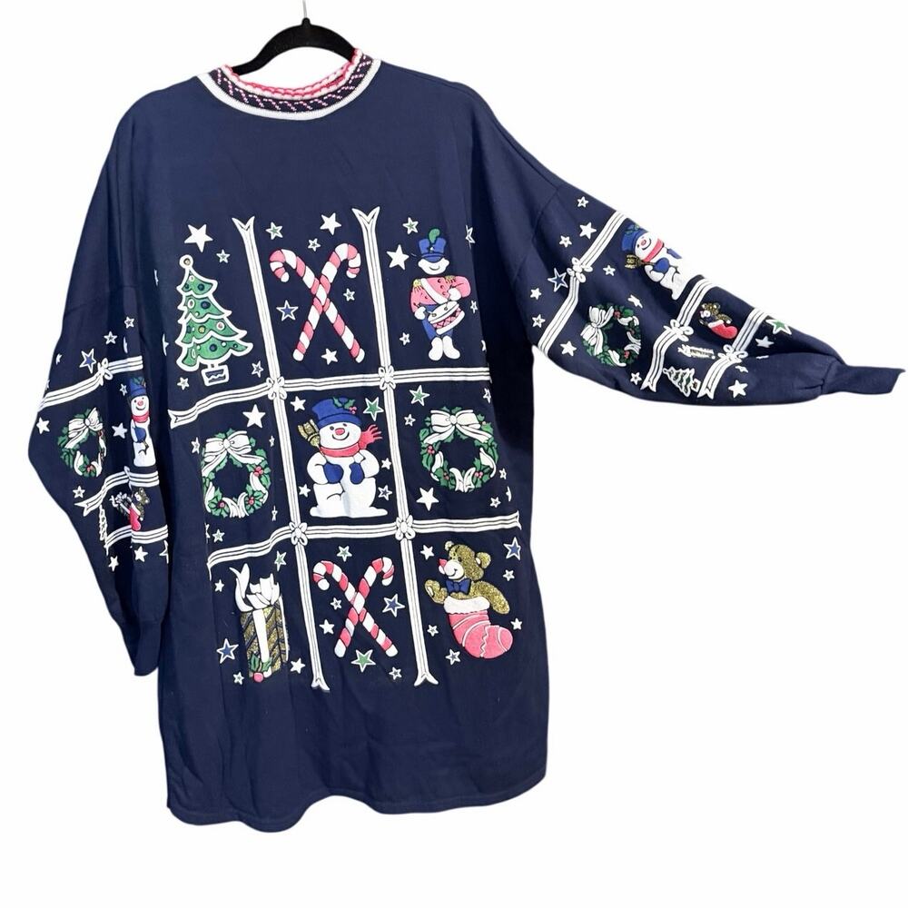 Vintage savoy Christmas winter sweatshirt one size ugly holiday sweater party